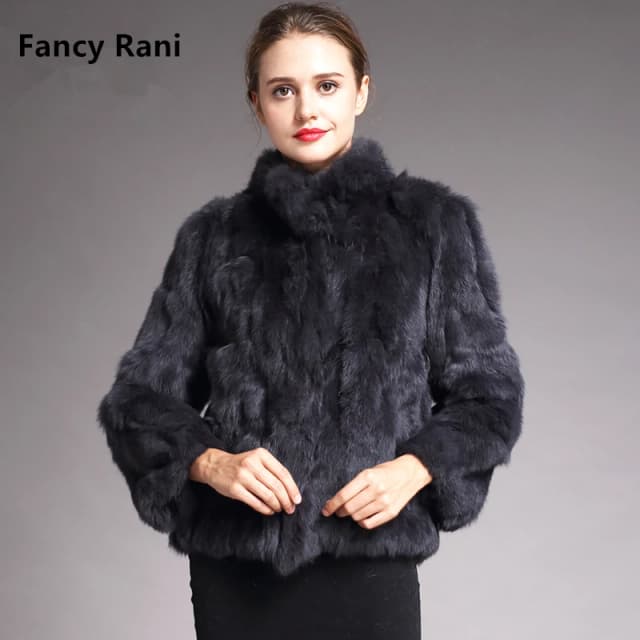 Tự Nhiên Lông Thỏ Áo Khoác Nữ Thu Đông Cổ Áo Đứng Thật Thời Trang Áo Khoác Lông Thú Nữ Trên Đề Nghị Với Miễn Phí Vận Chuyển 2022 Mới