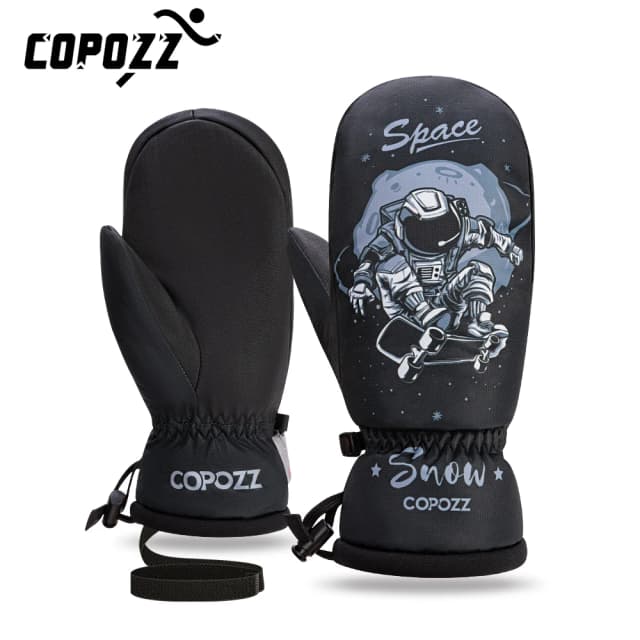 COPOZZ -30 ℃ Dày Hơn Người Lớn Tuổi Teen Chuyên Nghiệp Trượt Ván Trên Tuyết Trượt Tuyết Găng Tay Chống Gió Mùa Đông Ấm Áp Nhiệt Tuyết Găng Tay Hở Ngón Trượt Tuyết Xe Trượt Tuyết