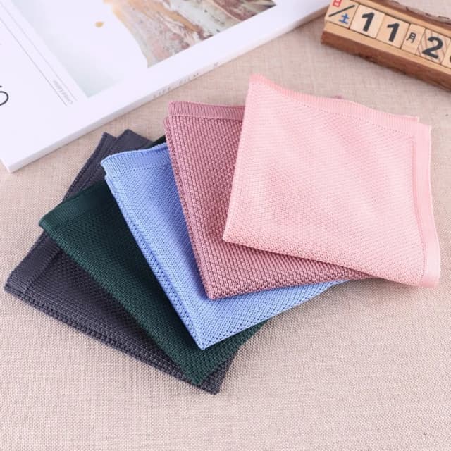 Chắc Chắn Đan Bỏ Túi Vuông Dành Cho Nam Bộ Quần Áo Dệt Kim Hanky Nam Khăn Tay Áo Phù Hợp Với Tay Vuông Khăn Tắm Cho Đảng Khăn Choàng Cổ