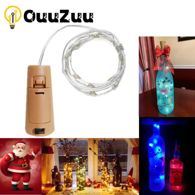1M/2M/3M Nút Chai Rượu Vang Đèn LED Chiếu Sáng Dây Chai Đèn Cho Tiệc Cưới Giáng Sinh halloween Thanh Trang Trí Sáng Tạo Đèn