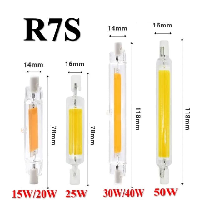 Đèn LED R7S Ống ThủY Tinh 78MM 15W 20W COB Bóng Đèn 118MM 30W 40W R7S Ngô đèn J78 J118 AC220V 110V Thay Thế Halogen 50W Lampadas