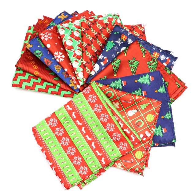 Giáng Sinh Cổ Điển Hình Hoạt Hình Nam Khăn Tay Hươu Bông Tuyết In Hình Sáng Satin Hanky Polyester Bỏ Túi Vuông Phụ Kiện Tặng