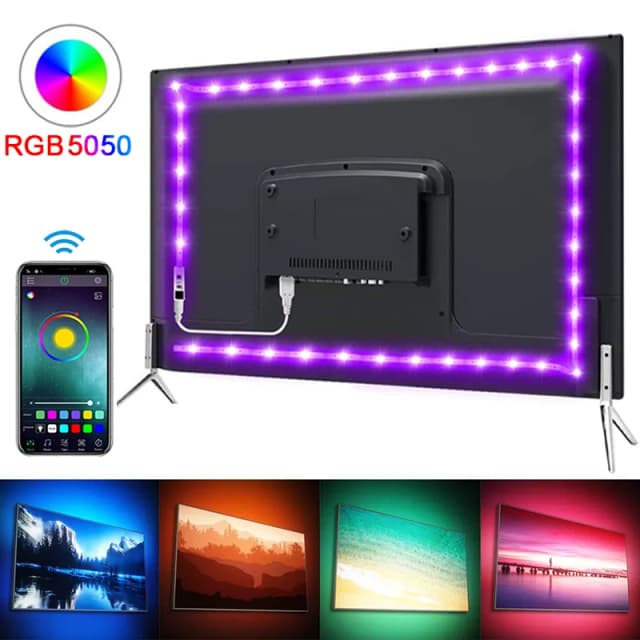 RGB 5050 Dây Đèn Led Ánh Sáng Bluetooth Ứng Dụng 5V USB Led Băng Chữa Linh Hoạt Diode Băng Cho Tivi Đèn Nền Chơi Game trang Trí Phòng