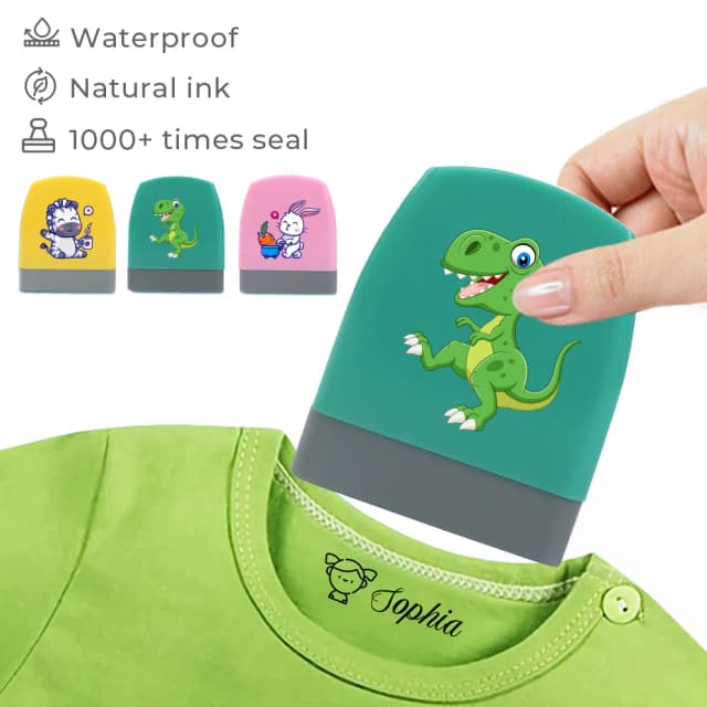 Hoạt Hình Khủng Long Tùy Chỉnh Tên Tem Cho Quần Áo Personalise Cho Bé Học Sinh Quần Áo Chương Trẻ Em Ấn Dễ Thương Cho Bé