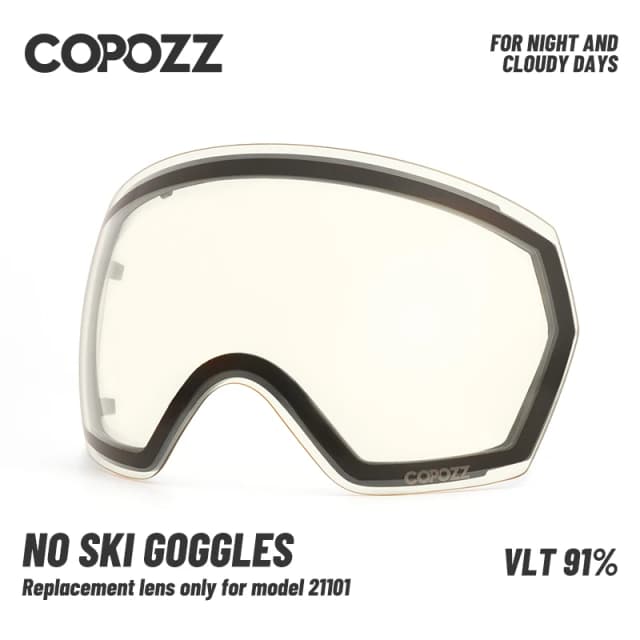COPOZZ Thay Thế Trượt Tuyết Kính Ống Kính Cho Mẫu 21101 Chống Sương Mù UV400 Hình Cầu Trượt Tuyết Kính Tuyết Kính Kính Mắt Ống Kính (ống Kính Chỉ)