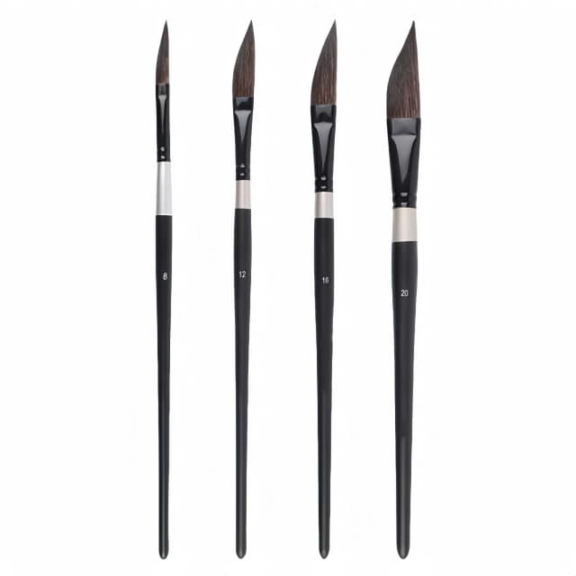 4-pcs pull wire paint brush gouache nylon hair knife-shaped watercolor pen set water painting pen hand-painted art drawing brush