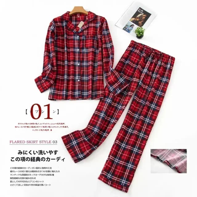 Bộ Đồ Ngủ Nữ Plus Kích Thước S-XXXL Quần Áo Nữ Dép Nỉ Cotton Mặc Nhà Phù Hợp Với Mùa Thu Đông Bộ Đồ Ngủ Kẻ Sọc In Ngủ Cao Cấp