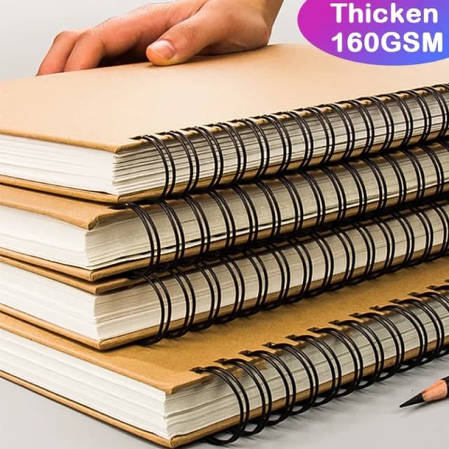 Chuyên Nghiệp Sketchbook Giấy Dày Xoắn Ốc Xách Tay Nghệ Thuật Dùng Học Bút Chì Vẽ Notepad Văn Phòng Phẩm Dễ Thương Bút Gel Bút Chì