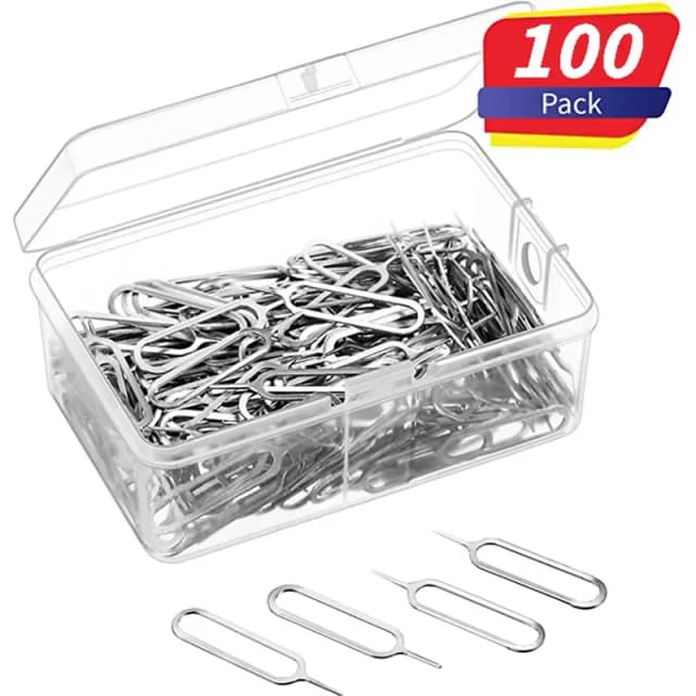 100 Chiếc Khay SIM Đẩy Pin Tai Nghe Nhét Tai Gỡ Công Cụ Tương Thích Cho IPhone iPad Samsung Xiaomi Huawei SIM Dụng Cụ Mở kim