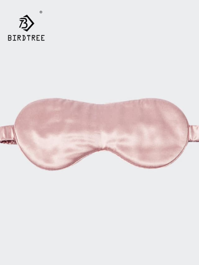 BirdTree, 22MM 100%Real Silk Eye Mask, Unisex Solid Bright Surface, Night Eye Protection Sleep Eye Mask, 2024 Summer A46432QC