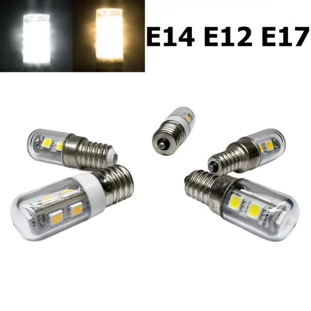 Mini E12 E14 E17 LED Light Bulb Screw Base T18S LED Fridge Lamp 110V/220V 5050SMD Warm/Cool White Light For Refrigerator