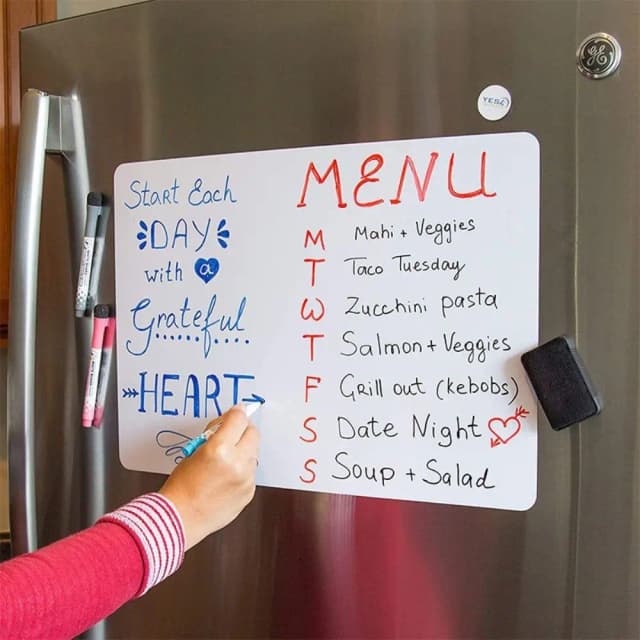 Portable PET Magnetic Whiteboard A3/A4/A5 Reusable Dry Erase White Board Removable Writable Refrigerator Magnet Home