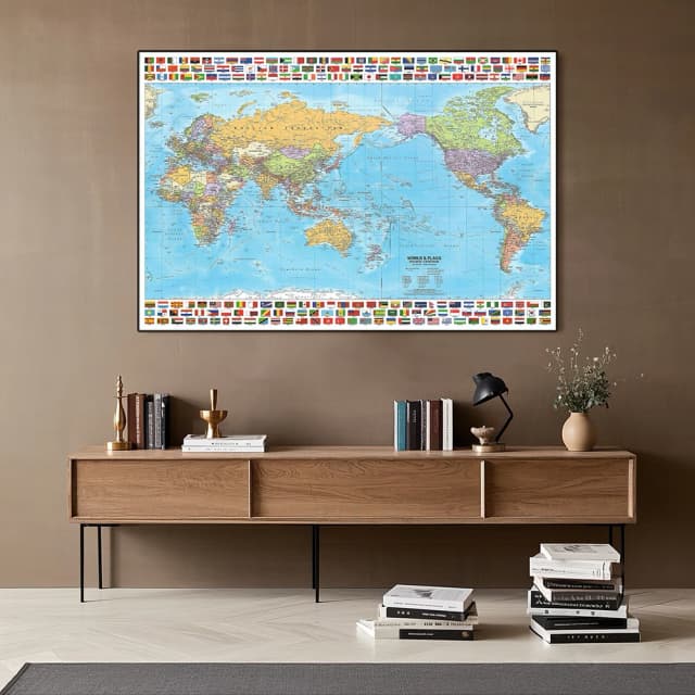 World Map-Political Distribution with Flags 2012,Wall Decor Home Decor,Geographical Tools,Tourism/Education Tools