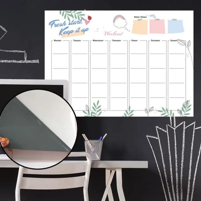 40*60cm Magnetic Whiteboard Stickers Kid'S Graffiti Removable Stickers Dry Erase Calendar Weekly Calendar Whiteboard With Pen