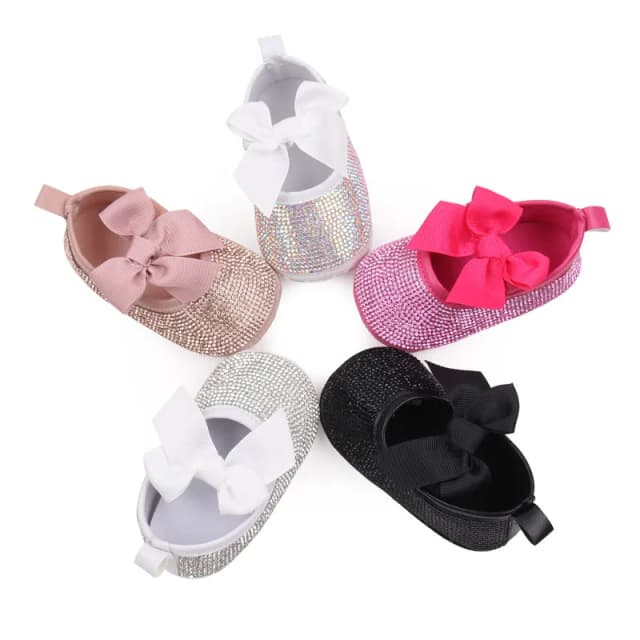 Cute Bowknot Baby Girl Princess Shoes New Spring Autumn Infant Crib Shoes Soft Sole Newborn First Walkers