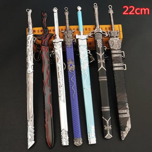 Mộ Đạo Tử Thôi Anime Thanh Kiếm Mô Phỏng Vũ Khí Ngụy Wuxian Yi Linh LÃO TỬ Lan Wangji Bộ Sưu Tập Mô Hình Hợp Kim Móc Khóa trang Trí Bàn Làm Việc
