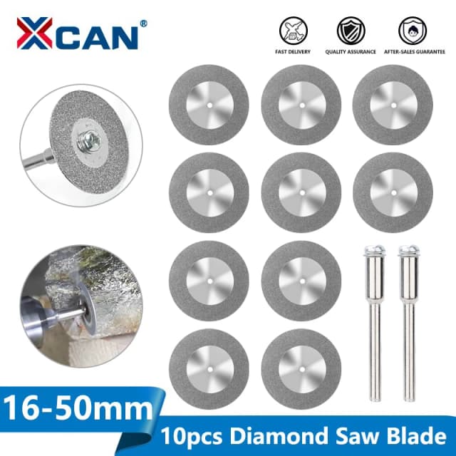 XCAN 10 Chiếc 16-60Mm Lưỡi Cưa Kim Cương Mini Kim Cương Đá Mài Cưa Lưỡi Dao Cắt Ngọc dụng Cụ Xoay Mini Lưỡi Cưa