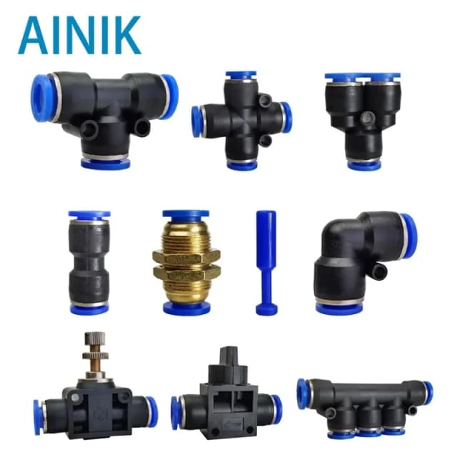 1 Cái Khí Nén Lắp Đầu Nối Ống Ống Không Nhanh Phụ Kiện Đẩy Nước Trong Ống Couping 4Mm 6Mm 8mm 10Mm 12Mm 14Mm PU PY PK