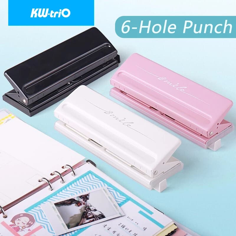 KW-Bộ Ba 6 Lỗ Sáng Tạo Có Thể Điều Chỉnh Lỗ Tròn Puncher Xách Tay Ràng Buộc Cắt O-Loại Giấy Đục Lỗ Thủ Công Tự Làm dụng Cụ Đồ Dùng Văn Phòng