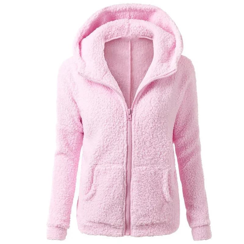 Mùa Thu Đông Ấm Nữ Có Mũ Trùm Đầu 2020 S-5XL Nữ Khoác Hoodie Sweatershirt Có Khóa Kéo Chắc Chắn Mềm Nỉ Nữ áo Khoác