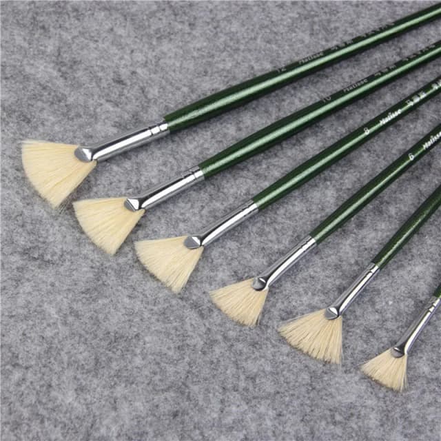 6 Cái/bộ Túi Rút Lợn Tóc Cho Hình Dạng Quạt Tranh Bút Nghệ Sĩ Vẽ Tranh Sơn Dầu Cọ Nghệ Thuật Đồ Dùng Văn Phòng Phẩm Miễn Phí Vận Chuyển