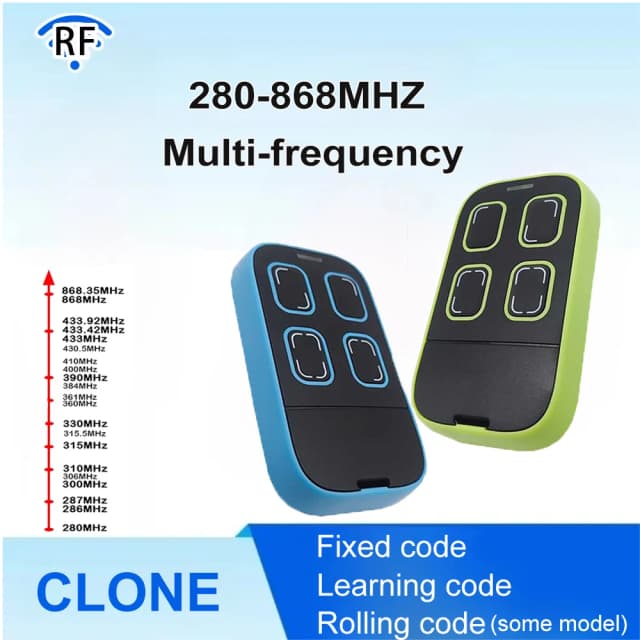 Universal Multi-frequency Garage Door Remote Controle 280-868MHz 433MHz 315MHz 390MHz Compatible with Gates Duplicators Copiers