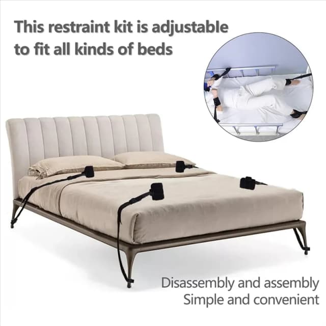 ABZS Bed Restraints Belts For Wrists And Ankles, 4Pcs Limb Holder With Quick Release Buckles, Patient  Restraints