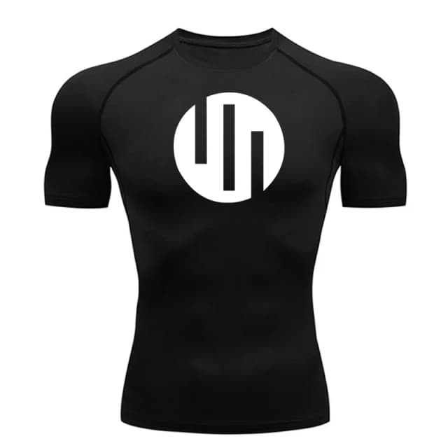 New Gym Short Sleeve Running T-Shirt Men's Compression Long Sleeve Shirt Sun Protection Quick Drying Sports Top Black Sportswear