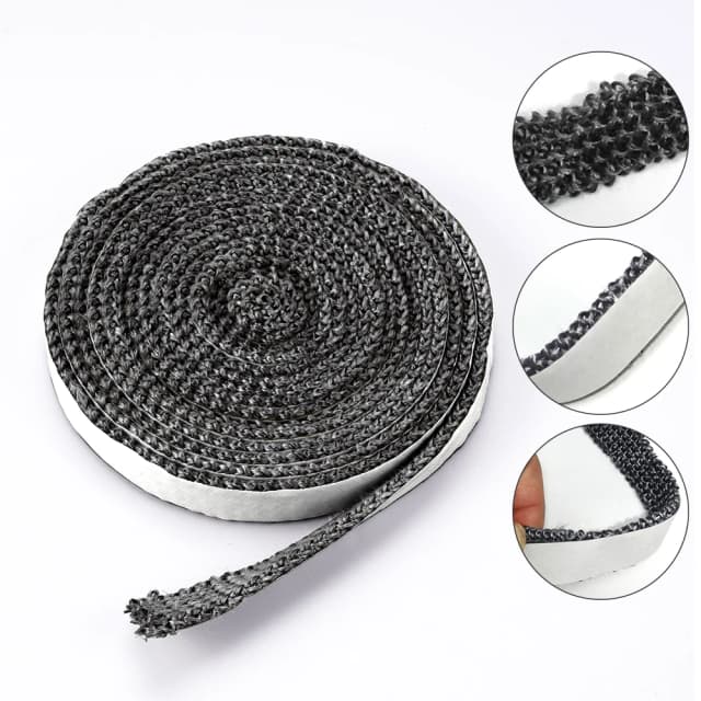10/15Mm Lò Sưởi Hàn Kín Dây Gỗ Lò Đốt Cửa Tự Dính Sợi Thủy Tinh Kín Dây Thay Thế 2M đen Đệm Băng