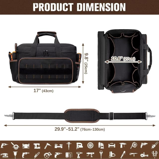 DGEV Bolsa de herramientas, organizador de bolsa de herramientas, bolsa de herramientas para electricista, bolsa de herramientas, carrito de herramientas, bolsas de herramientas para electricistas
