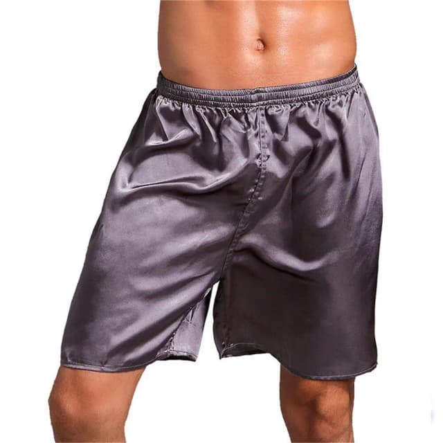 Sexy Man Home Silk Satin Pajamas Shorts Sleep Bottoms Casual Solid Color Men Nightwear Pyjamas Sleepwear Half Pants Trousers