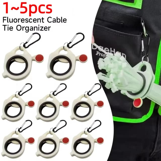 Organizador de bridas de cables fluorescentes, soporte de bridas de cables de almacenamiento, herramienta de almacenamiento de bridas de cables portátil, organizador de bridas de cables eléctricos, 1 ~ 5 uds.