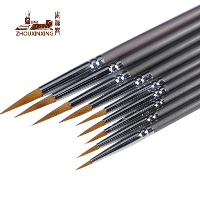 9 Chiếc Chồn Tóc Dòng Sách Bàn Chải Tranh Màu Nước Gouache Tranh Sơn Dầu Móc Dây Chuyền Bút Bền Mỏng Bạch Dương Bạc Bút thanh Nghệ Thuật