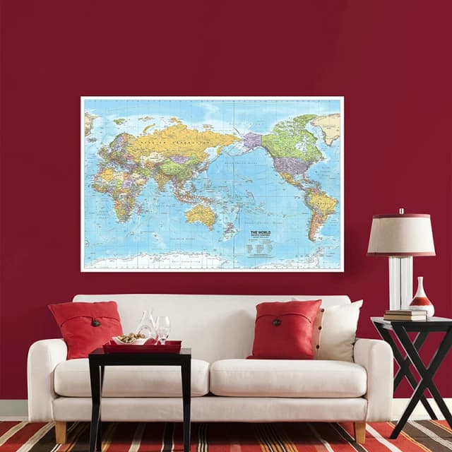 Decor 2012 The World Map in English 120*80cm Decorative Hanging Picture Non-woven Artistic Background Home School Supplies