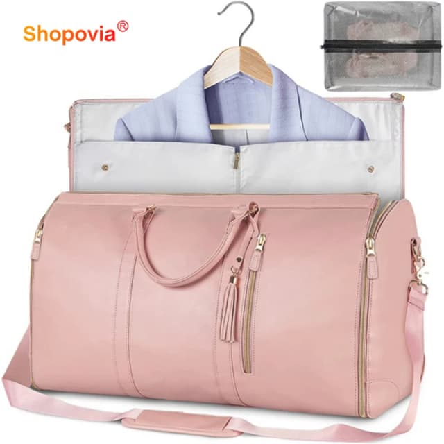 2025 Fashion Large PU Folding Suit Storage Bag Women High Capacity Luggage Handbag Travel Sport Outdoor Multi Function Organizer