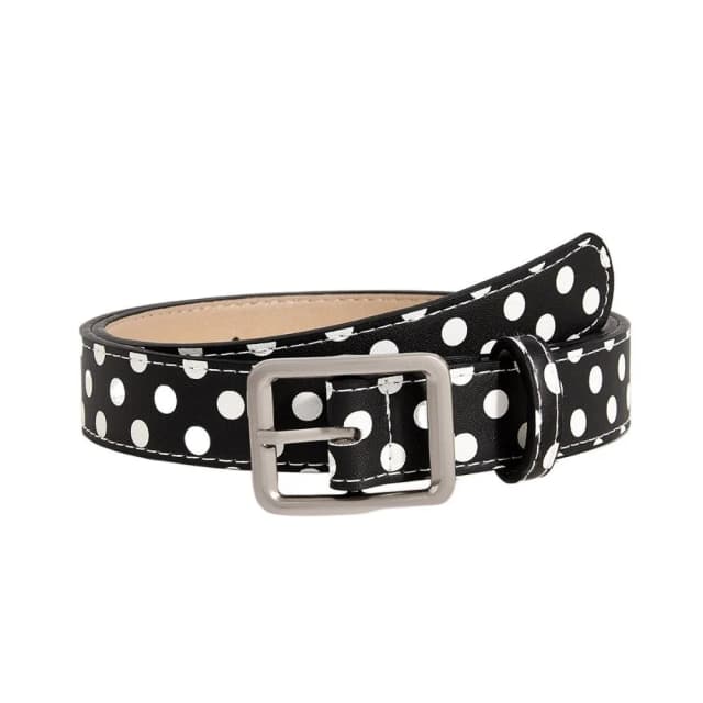 Trendy Vintage Polk Dot Women Belts Y2K Girls Pin Buckle Belt Waistband Jeans Belts PU Leather Waist Strap Gift