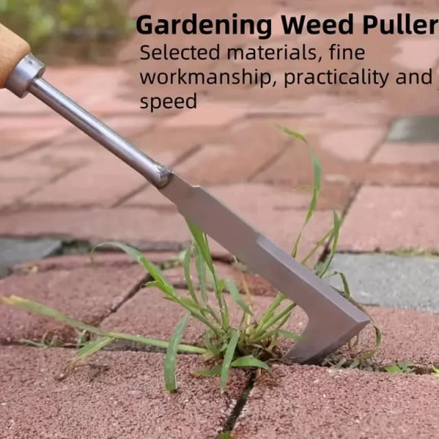 1pc 13.5inch L-shaped Stainless Steel Gap Weeding Tool Garden Hand Tool, For Clearing Weeds On Yard, Patio, Driveway