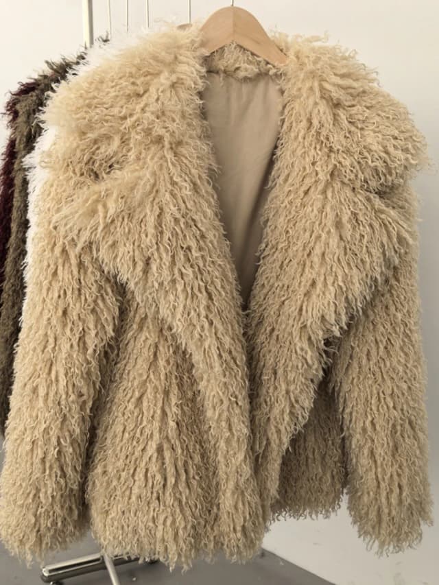 Aynaray 2025 Winter Women Faux Fur Jacket Solid Khaki Long Sleeve Thick Warm Outwear Fluffy Coat For Women