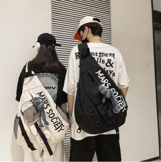 Men's Korean Trend Messenger Shoulder Bag Sports Travel Large Capacity Backpack Female Students Crossbody Chest Casual bag bolso