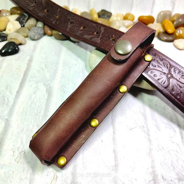 Portable Outdoor EDC Tactical Pencil Sheath Case Insulin Injection Pen Bag  Waist Bag Leather Belt Pack Hand-made Customized MF