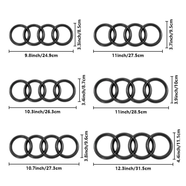 Car Logo ABS Badge Car Front Grille Rear Trunk 4Ring Emblem For Audi A1 A3 A4 A5 A6 A7 S3 S4 S5 S6 RS3 RS4 RS5 RS6 Q3 Q5 Q7