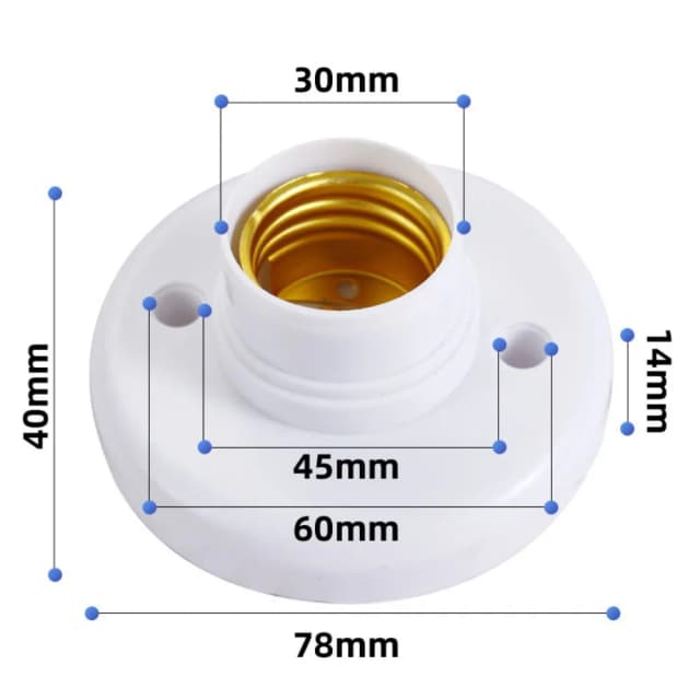 E27 Screw Cap Socket White Ceiling Light Lamp Bulb Fixing Base Stand Light Bulb Holder Lamp Socket For Home 6a
