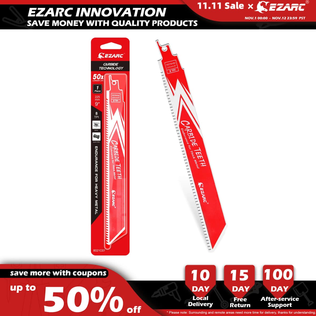 EZARC Carbide Chuyển Động Qua Lại Lưỡi Cưa R678HM Hay R978HM Sức Bền Cho Kim Loại Dày, Gang, thép Hợp Kim 6 ''& 9'' 8TPI 1/2/3