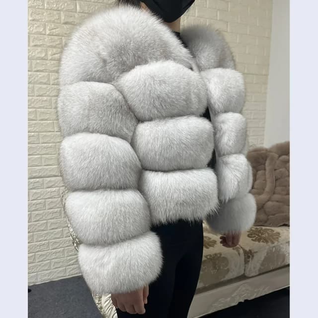 MAOMAOKONG 2024 Natural Real Fox Fur Coat Women Winter Long Sleeve Luxury Raccoon Fur Jackets Thick Top Female Furry Coat Vest