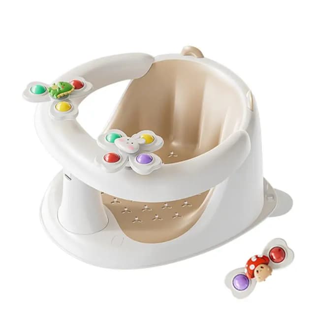 Bath Seats For Babies Sitting Up Bathing Chair For Toddler Non-Slip Bath Seat With Spin Toys For 1-3 Years Old For Bathing
