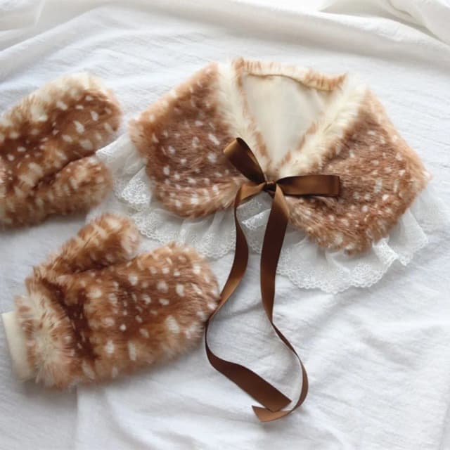 Cute Keep Warm Collar Cosy Fleece Ear Muffs Winter Winter Gloves Costumes for Christmas Performances