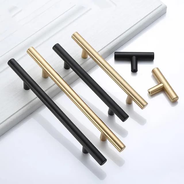 Hiện Đại Vàng Chải Thẳng Tủ Tay Cầm Núm Inox Lược Chải Đen Vàng Bếp Tay Cửa Tủ Kéo