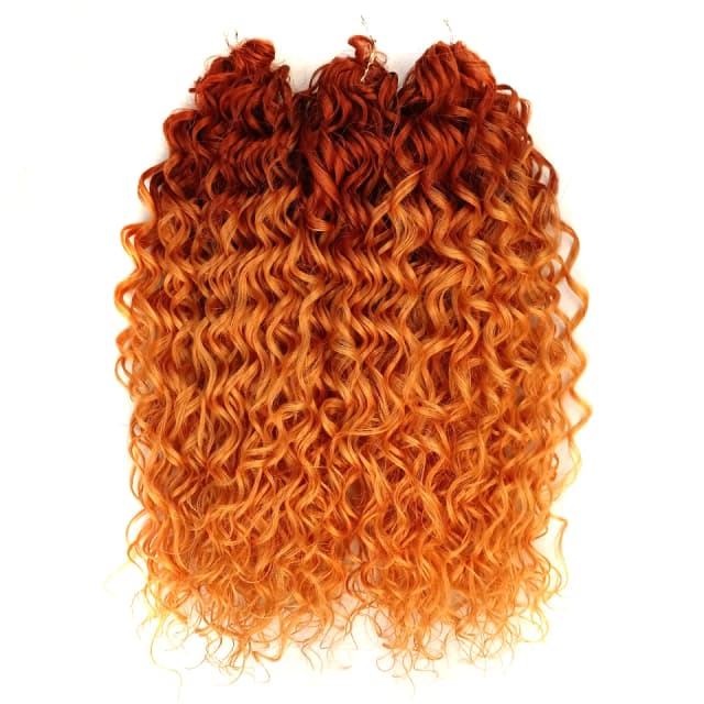Thời Trang Thần Tượng Sâu Sóng Xoắn Móc Tóc Tổng Hợp Phi Xoăn Croptop Dây Bện Ombre Cam Bện Làm Tóc Cho Nữ