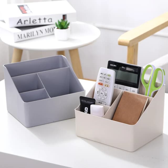 Desk Office Storage Organizer Holder Remote Control Organizer Plastic Desktop Clutter Sorting Box School Living Room Supplies