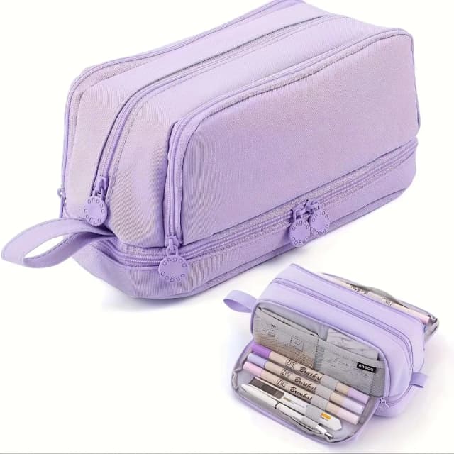 3/4 Compartment Pencil Case Multilayers Large Capacity School Student Pencil Cases Transparent Partition Pen Divider Pen Bag